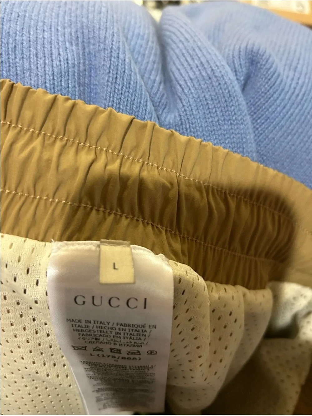 Men’s Gucci GG jacquard wool blend fleece, jogging pant size large made in Italy